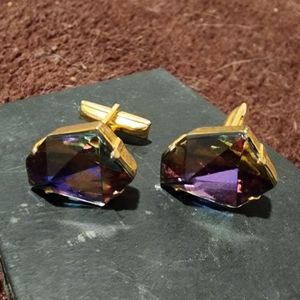 3 pairs Gold Cufflinks and tie clip